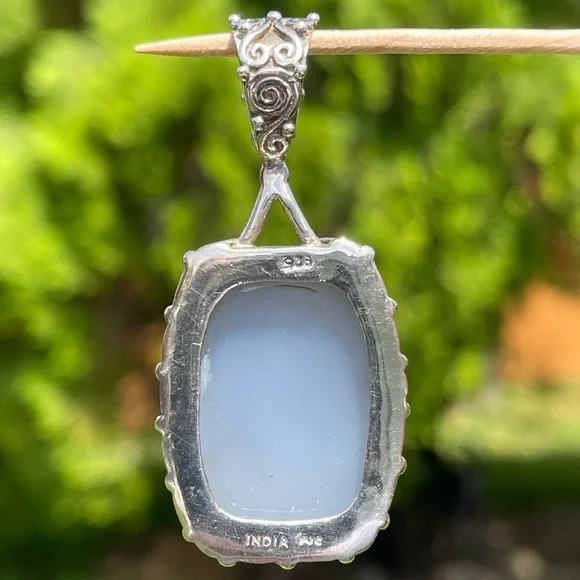 Iridescent Druzy 925 Sterling Silver Pendant - Picture 2 of 9